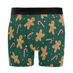 JHKKU Men's Underwear Stretch Soft Fly Front Boxer Briefs Comfort Breathable, Gingerbread Man Candy Cane, Small