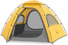 KAZOO Outdoor Family Tent Durable Lightweight, Waterproof Camping Tents Easy Setup, Beach Screen Tent Sun Shade 3 Person (Yellow)