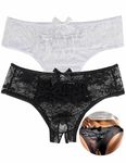 ohyeahlady Women Lace Thongs Soft Stretchy Tangas Knickers Plus Size Bikini Briefs Hipster Pantie Sexy Underwear Multipack 2 Pack