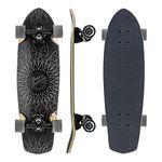 Mindless Mandala Black | 28” Nimble City Cruiser 7 Ply Canadian Maple Flexible and Fun W 5.5” Trucks For Streets Cruise 60mm 83A SHR Wheels Ultra Grippy and Soft |Beginner Intermediate Every Day Board