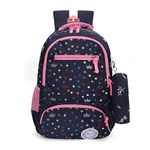 Tinytot 26 Liter, Stylish & Trendy (Flower Printed Pink/Blue) Water Resistant High Storage School College Travel Backpack Bag With Pencil Pouch, For Girls & Women, 2nd Standard Onward, (18 Inch)