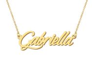 Gabriella Pendant Name Necklace 18k Gold Plated Stainless Steel Script Nameplate Necklace Jewelry for Best Friends