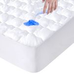 SPRINGSPIRIT Super King Mattress Protectors, 35cm Extra Deep Skirt Waterproof Mattress Cover, 4 Layers Quilted Mattress Pad, Ultra Soft, 180 x 200cm