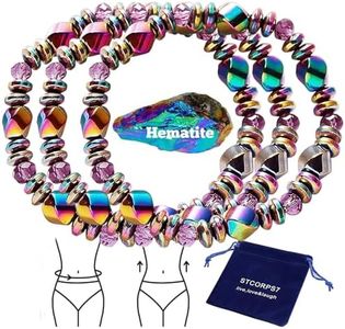 STCORPS7 Magnetic Healing Bracelet, Adjustable Lymph Drainage Arthritis Anxiety Relief, Eliminates Swelling Slimming Weight-Loss Hematite Bracelet for Men Women, 9.4 inches, Stone