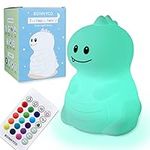 BONNYCO Light Kids with Remote & Touch Control 16 Colours Night Lights Dinosaur Baby Night Light with Timer | Kids Night Light Silicone 100% BPA Free | Kids Lamp Cute Gifts for Boys and Girls