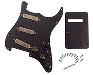 Prewired-Loaded Pickguard Alnico V Pickups,Electric Guitar Scratchplate with Backplate,Aluminum-alloy Scratch Guard with 5-way Pickup Selector Switch and Push Pull Switch for Fender Strat