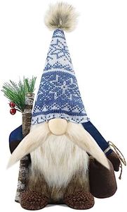 Gehydy Christmas Gonk Decorations Gift Handmade Branch Gnome Plush Stuffed Xmas Decor for Home Kitchen Farmhouse Tiered Tray - Light Blue