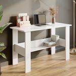 FURLAY Sleek Office Desk and Study Table | 1 Year Warranty | Solid Engineered Wood Desk for Adults & Students (White) | DIY (Easy to Assemble)