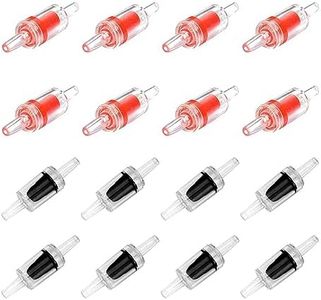 Aquarium One Way Non Return Check Valves 2 Colors 16pcs for Fish Tank Air Line Tube Tubing Hose Plastic Black Red