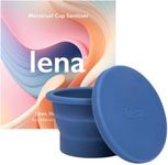 Lena Menstrual Cup Sterilizer Case, Compact, Collapsible Silicone Container for Cleaning Period Cup & Menstrual Disc, Travel, Home and Dorm, Menstrual Cup Cleaner, Feminine Care, Dark Blue