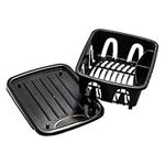 Camco Mini Dish Drainer and Tray | Fits RV Sinks and Small Counter Spaces | Durable Heavy-Duty Construction | (43512), Black