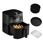 Haier Air Fryer, I-Master Series 5-9-in-1 with Accessory Set - Touch Display - Bake - Roast - Grill - Defrost - Slow Cook - Dehydrate & Yoghurt Making - 7L Capacity - Viewing Window - On App - Black