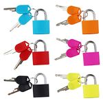 Suitcase Locks with Keys,6 Pack Small Padlock, Luggage Locks Coloured Mini Padlocks, for Locker,Luggage,School,Filing Cabinets,Gym