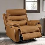 JoyLantern Swivel Rocker Recliner Chair with Power Headrest, One-Key Reset Button and USB Port for Elderly, 90°-135° Infinite Position