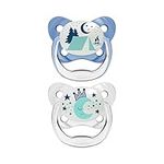 Dr. Brown's PreVent Pacifiers – Glow-In-The-Dark, Stage 2, 6-18 months, 2 Pack, Blue Camping and Moon