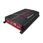 PIONEER GM-A6704 4-Channel Bridgeable Amplifier with Bass Boost, Black/Red