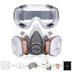 AirGearPro G-500 Reusable Respirator Mask with A1P2 Filters and Safety Goggles | Anti-Dust Gas mask Ideal for Spray painting, Sanding, Pesticide spraying, Building work, Chemical, Military and more.