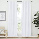 NICETOWN Living Room Curtains - (White Color) W42 x L84, Set of 2, Home Decor Modern Drapery Panels for Office/School/Hospital Window