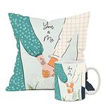 The Purple Tree Polyester Valentines Day Gift Set of Cushion And Mug (1 Cushion, 1 Coffee Mug) Gift For Husband, Boyfriend, Wife, Girlfriend, Valentine Gift, Valentine's Day V14