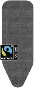 Brabantia Ironing Board Cover C 124x45 cm – Denim Black | 100% Cotton Top Layer with 8mm Foam Padding for Size C Ironing Boards | Durable, Washable, and Easy to Install