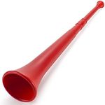 Pudgy Pedro's Plastic Vuvuzela Stadium Horn, 26-Inch, Red - MNSM-003