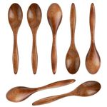 7pcs Small Wooden Spoons, 5.7in Smooth Honey Spoon Wood Teaspoon Serving Spoons Mini Table Spoon for Cooking Condiments Honey Spoons Daily Use