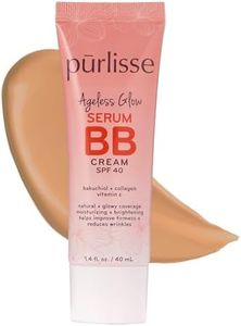 pūrlisse Ageless Glow Serum BB Cream SPF 40 - Glowy Tinted Moisturizer with SPF - Korean Skin Care Formula with Vitamin C & Bakuchiol to Firm, Brighten & Even Skin - Medium Warm(1.4 oz)