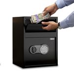 Lifelong Digital Safe Locker for Home & Jewellery 52 L | Strong Steel Construction | Drop Slot with Anti-Fishing Design | Depository Secure Locker Box for Money, Valuables & Documents (Black, LLHSD20)