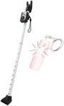 SecurityMan Door Security Bar with 120dB Alarm & Personal Safety Keychain Alarm (Pink) – Adjustable Door Jammer Stick & 130dB SOS Siren for Home and Personal Safety