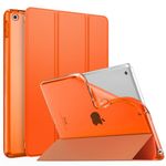 MoKo Case for iPad 10.2 iPad 9th Generation 2021/ iPad 8th Generation 2020/ iPad 7th Gen 2019, Soft Frosted Back Cover Slim Shell Case with Stand for iPad 10.2, Auto Wake/Sleep, Orange
