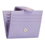 Badiya Small Wallets for Women Bifold Multi Card Case Wallet Slim Credit Card Holder with Zipper Coin Purse, Purple, one size, Minimalist