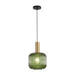 I-xun Pendant Light Fixtures Modern Pendant Lighting for Kitchen Island Farmhouse Striped Glass Pendant Light Shade (7.87'', Green)