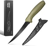 Swiss+Tech 6" Fillet Knife for Fish, Fishing Knife for Filleting and Boning, with Floating Foam Handle&Protective Sheath