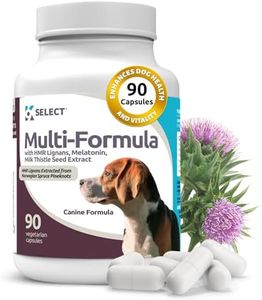 K9 Select Multi-Formula Dog Vitamins for Medium Dogs - 20mg HMR Lignans, 2mg Melatonin, 40mg Milk Thistle - Helps Heart, Liver, Digestion, Skin & Coat Health, Dog Multivitamin, 90 Capsules