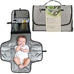 Enovoe Portable Diaper Changing Pad for Baby - Convenient, Durable, Waterproof Travel Changing Mat with Built-in Head Pillow for Your Infant - Grey