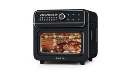 Ometa 28L Air Fryer Oven with Accessories, Toaster Oven Countertop Oven, 16 Cooking Methods, Large Air Fryer with Rotisserie, Bake, Dehydrate, Reheat, Defrost, Dual Zone Cook (Black Oven)