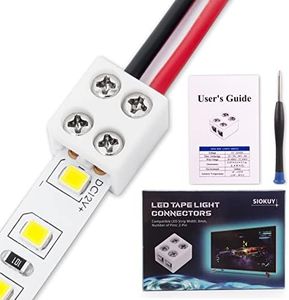 2-Pin 8mm Solderless LED Strip Connectors, Reliable and Easy-to-Install, Solidly Connected LED Light Connectors