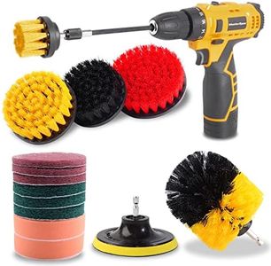 MasterSpec 15PCS Drill Brush Kit Car Cleaning Attachment Set Sponge Scrubber Scrub Brush Kits with Extend Holder