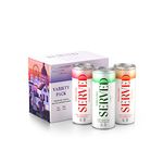 SERVED – Premium Vodka, Real Fruit & Soda Mixed Variety Pack, 4% ABV, 95 Calories, Infused with Wonky Fruit, Vegan, 6 x 250ml Cans (2 x Raspberry, 2 x Lime, 2 x Peach)