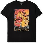 Disney Men's Lion King Group Poster Graphic T-Shirt, Black, 3X-Large