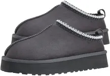 Forfoot Platform House Slippers, Platform Mini Boots Slippers for Women House Shoes Bedroom Slipper Women, Snow boot-Grey 6-7