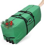 Gabroga Rolling Christmas Tree Storage Bag 9ft, Xmas Artificial Tree Storage Bags with 3 Wheels, Heavy Duty 600D Oxford Fabric Storage Box with Reinforced Handle for Disassembled Tree, Green