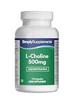 Choline Bitartrate Capsules | Super Strength 500mg Formula Supplement | 120 Capsules = 2 Month Supply | Vegan & Vegetarian Safe