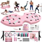 LALAHIGH Home Workout Equipment for Women, Multifunction Push Up Board, Portable Home Gym System with Resistance Bands,Ab Roller Wheel, and 20 Gym Accessories, Professional Strength Training Exercise