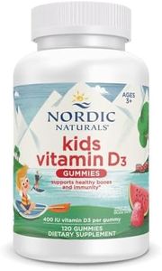 Nordic Naturals Vitamin D3 Gummies Kids, Wild Watermelon Splash - 120 Gummies - 400 IU Vitamin D3 - Bone Health, Healthy Immunity - Non-GMO, Vegetarian - 120 Servings