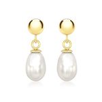 Carissima Gold Women's 9ct Yellow Gold Freshwater Pearl Drop Earrings