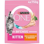 PURINA ONE Kitten Chicken Dry Cat Food 750g (Pack of 4)