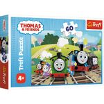 Trefl Friends, Tomek on The Journey 60 Piece Colorful Puzzle with Fairy Tale Heroes Thomas and Friends, Trains, Creative Entertainment, Game for Children Over 4 Years, 17379, One Size