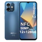 Cell Phone Unlocked 12+128GB NFC, Ulefone Note 16 Pro Smartphone, Octa-Core Processor, Android 13, 50MP+2MP+8MP, 6.52” HD+, 4400mAh/OTG, Face Unlock/Fingerprint ID/GPS, Dual 4G LTE Mobile - Blue