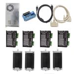 CNCTOPBAOS 4 Axis Nema23 Stepper Motor Kit,425oz-in 112mm 3A Dual Shaft,Motor Driver CNC Controller Kit,Mach3 Control Board,36V Power Supply for CNC Router Milling Engraving Machine